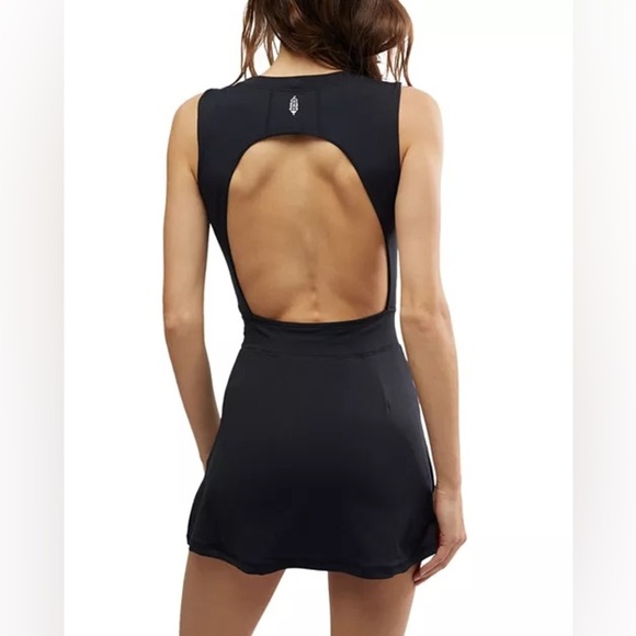 Free People Movement Easy Does It Black athletic mini Dress NWT Sz-L AA1 - Picture 4 of 15